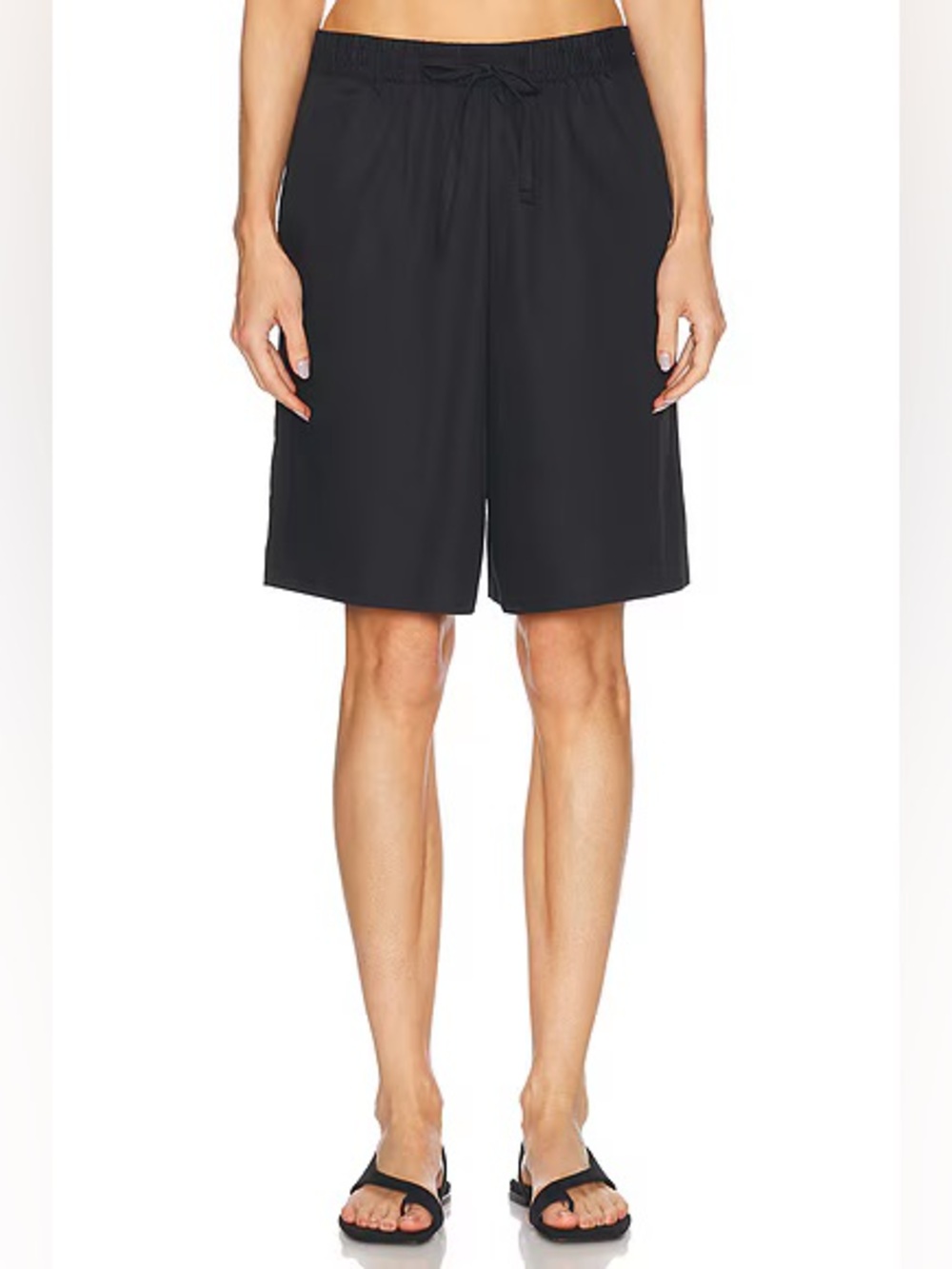 ENZA COSTA Poplin Resort Short in Black